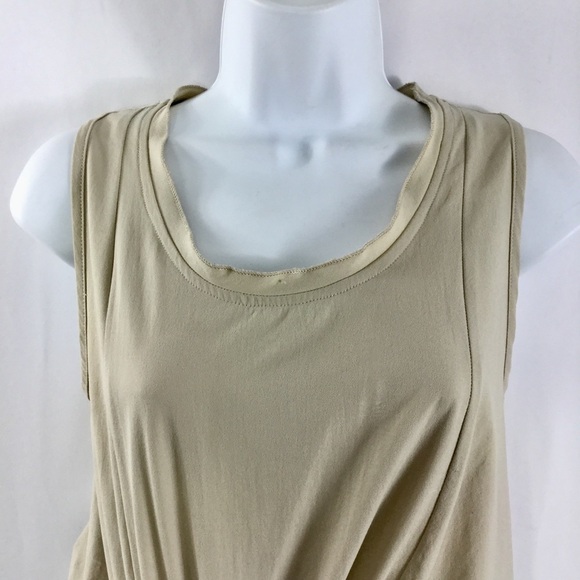 Vintage 90’s Tadaski Italy Tan Sleeveless Front Knot Bodycon Mini Dress Size M - Picture 4 of 9